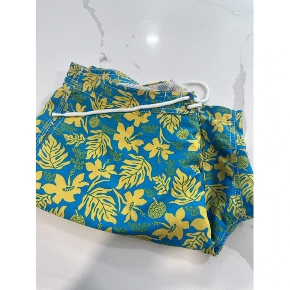 Trunks Surf & Swim Co. Men's Yellow & Teal Swim Trunks Shorts Size 34 F0298 - Picture 5 of 9
